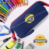 Toyshine British Style Pencil Case with Large Compartment - Kids School Supply Organizer Students Stationery Box - Girls Pen Pouch- Dark Blue