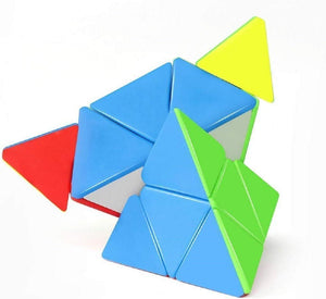 Toyshine High Stability Stickerless Flat Pyramid Speed Cube, Multi Color