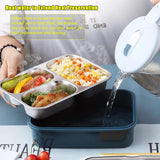 Toyshine Stainless Steel Bento Box for Kids & Adults, 2/3 Compartments Sealed & Leak-proof Lunch Box, Keep Foods Separated Food Storage Container, Food-Safe Materials(3 Compartments, Green, Pack of 1)