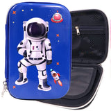 Toyshine Astronaut Space Theme Hardtop Pencil Case with Compartments - Kids Large Capacity School Supply Organizer Students Stationery Box - Girls Boys Pen Pouch, Dark Blue