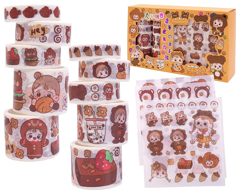 Toyshine Cute Washi Tape Rolls, Stickers and Decorative Masking Tapes