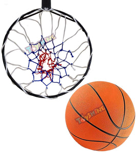 Toyshine Professional Heavy Duty Polyester Basketball Stand with Net and 7 no Basketball (SSTP, Multicolour)