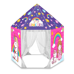 Toyshine Unicorn Pink Castle Indoor and Outdoor Tent House for Kids