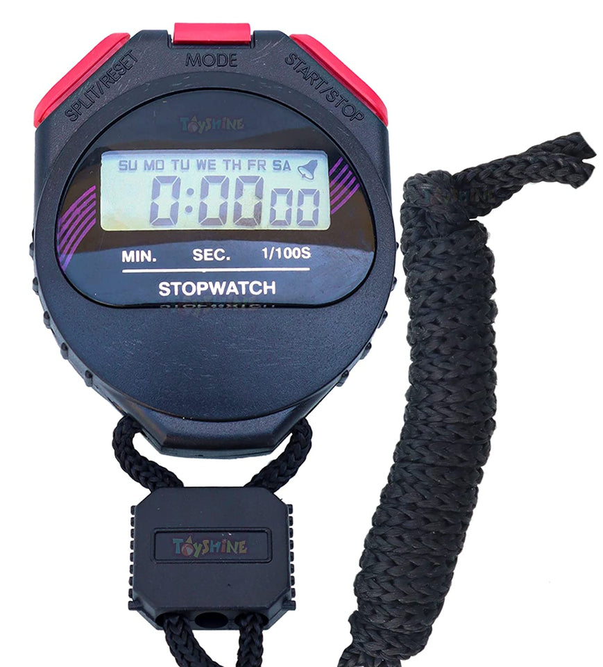 Toyshine Multi-Function Electronic Digital Sport Stopwatch Timer, Large Display with Date Time and Alarm Function,Suitable for Sports Coaches Fitness Coaches and Referees SSTP
