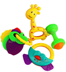 Toyshine Pack of 4 Rattle Set for New Born Babies, Toy for Babies, Non-Toxic