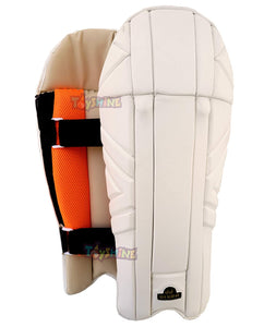 Toyshine PU Leather Cricket Sports Wicket Keeping Pads, White (SSTP)