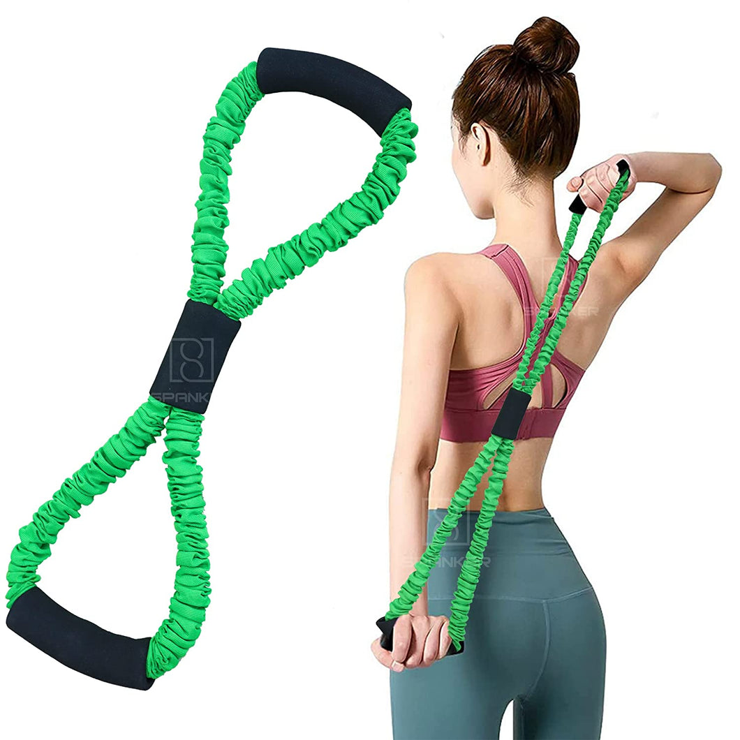 Spanker Upgraded Figure 8 Resistance Band, Yoga Strap Fitness Pulling Rope Word Elastic Exercise Band Heavy Duty Workout Tube for Body Stretching Rehabilitation Training Pilates- Color May Vary SSTP