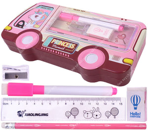 Toyshine Metal Wide Pencil Box with Cartoon Design