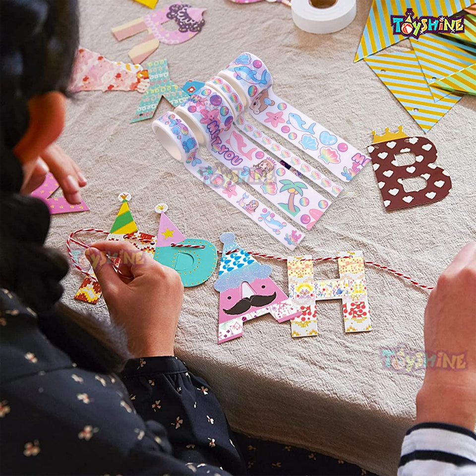 Toyshine Cute Washi Tape Rolls, Stickers and Decorative Masking Tapes