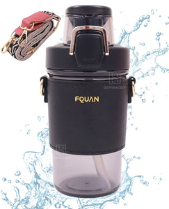 Spanker Leather Grip Tritan Fitness Gym Work Office Water Bottle Spill - Multi