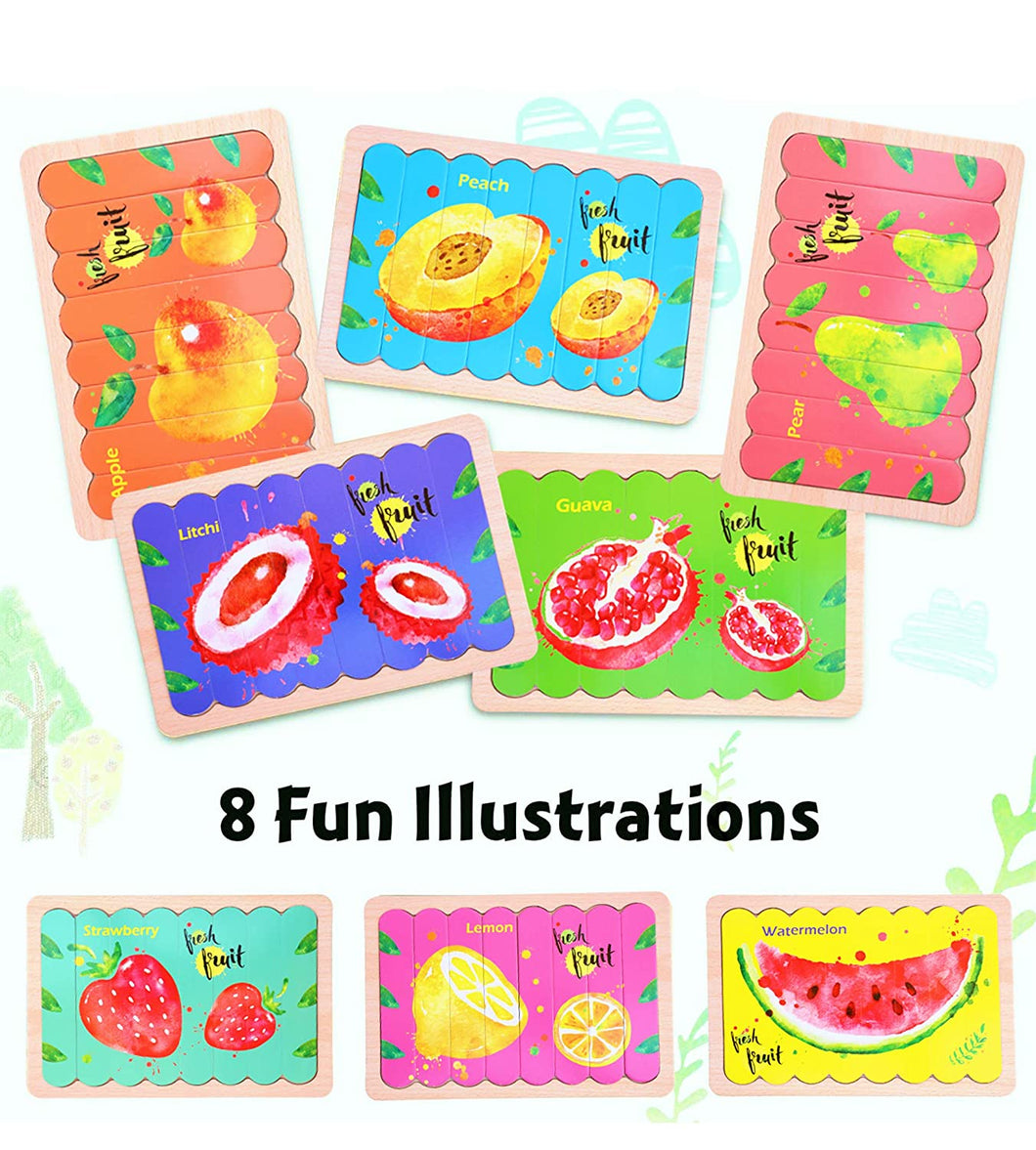 Toyshine Wooden Jigsaw Puzzles Pattern Blocks Sorting and Stacking Toys