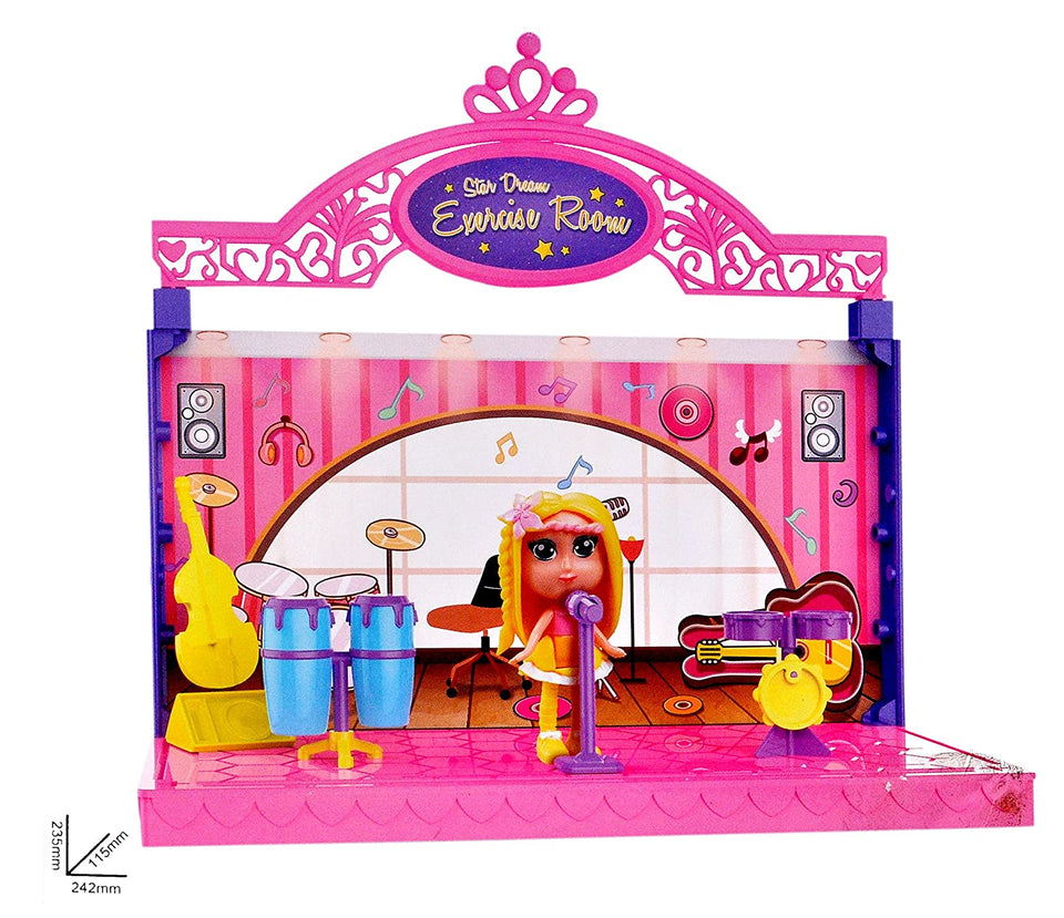 Toyshine DIY Exercise Room Doll House Toy, Role Play House