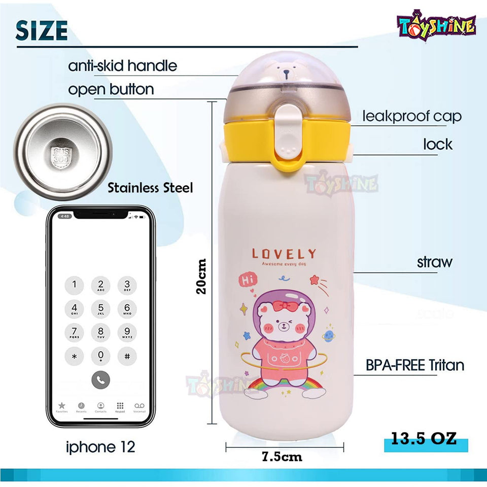 Toyshine 316 Insulated Stainless Steel Water Bottle for Kids BPA Free