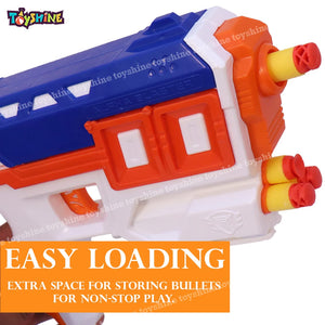 Toyshine Alpha Warrior Foam Blaster Gun Toy, Safe and Long Range, 10 Bullets, White
