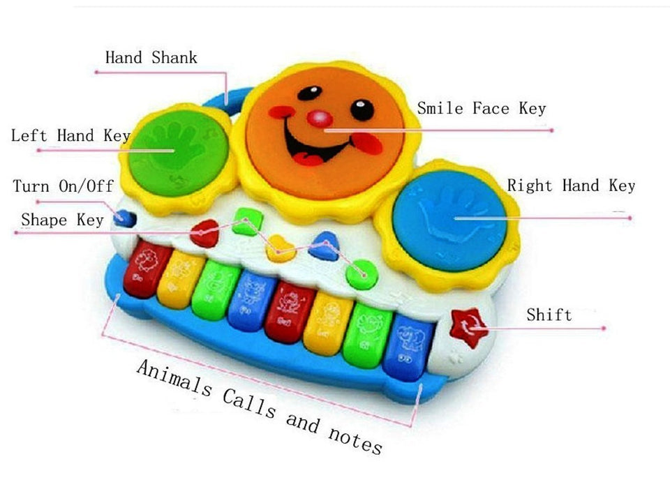 Toyshine Drum Keyboard Musical Toys with Flashing Lights