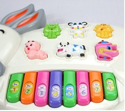 Toyshine Rabbits Musical Piano with 3 Modes Animal Sounds, Flashing Lights & Wonderful Music