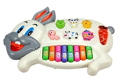 Toyshine Rabbits Musical Piano with 3 Modes Animal Sounds, Flashing Lights & Wonderful Music