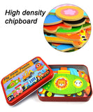 Toyshine Wooden Floor Puzzles for Toddlers, 6-in-1 Beginners Jigsaw Puzzles, Large Vehicles