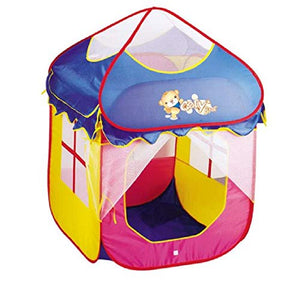 Toyshine Foldable Children's House Indoor Outdoor Pop Up Tent House Toy, Blue Pink, 5 Balls Included