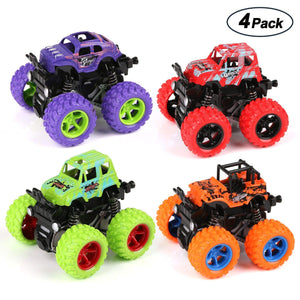 Toyshine Monster Truck Cars,Push and Go Toy Trucks Friction Powered Cars 4 Wheel