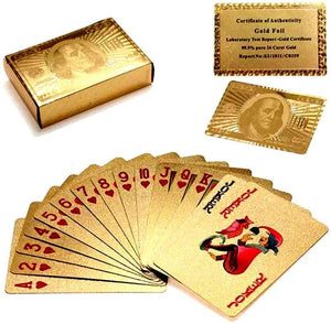 Toyshine Gold-Plated Poker Cards, Black Colour, Classic PVC Poker Table Cards