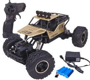 Toyshine Plastic Alloy Dirt Drift Remote Controlled Rock Car RC Monster Truck, Four Wheel Drive, 1:16 Scale 2.4 Ghz- Pack of 1, Golden Color