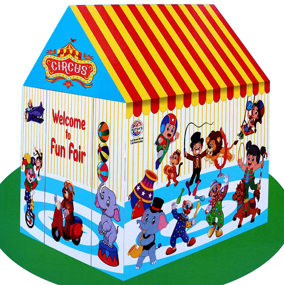 Toyshine Circus Themed Tent House, Play Tent for Kids, Pretend Playhouse, Made in India
