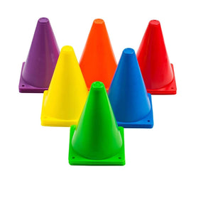 Toyshine 12 Inches Plastic Multicolored Stacking Cones | Perfect for Sports Training | Set of 6, Assorted Color (SSTP)