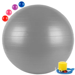 Toyshine PVC Gym Ball for Core Strength, Yoga and Fitness with Pump (Size - 55 cm, Grey)