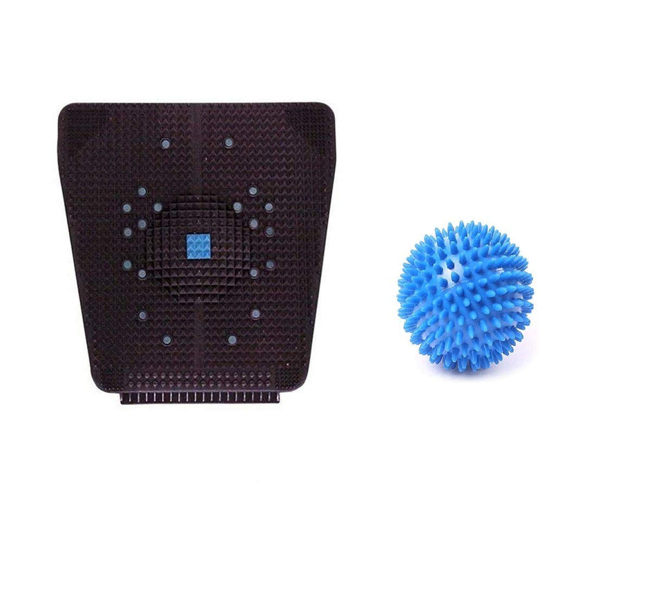 Toyshine Textured Massage Ball and Acupressure Plastic Mat for Targeted Pain Relief (Sports-13)