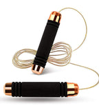 Toyshine Black Gold Bearing Weight Jump Rope- Adjustable Wire Rope with Comfortable Foam Handle, Skipping Rope for Workout and Fitness Training for Men Women and Children (SSTP)