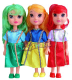 Toyshine Pack of 3 We are Sisters Doll Set for Kids, 8 Inches, PVC Non-Toxic Material, Assorted Dress Design