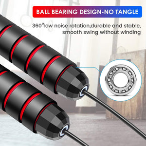Toyshine Jump Rope for Fitness Heavy Weighted 8ft,10ft Tangle Free Ball Bearings Adjustable Skipping Rope, Color May Vary SSTP