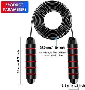 Toyshine Jump Rope for Fitness Heavy Weighted 8ft,10ft Tangle Free Ball Bearings Adjustable Skipping Rope, Color May Vary SSTP