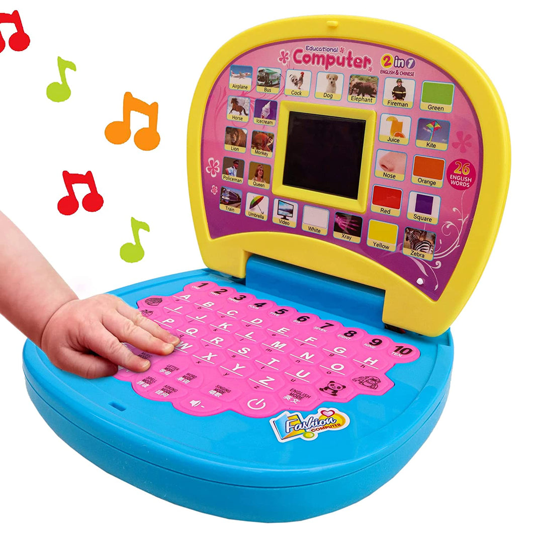 Toyshine Educational Learning Kids Laptop, LED Display, with Music - Yellow