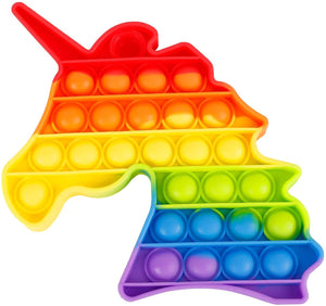 Toyshine Pack of 1- Unicorn- Fidget Popping Sounds Toy, BPA Free Silicone, Push Bubbles Toy for Autism Stress Reliever, Sensory Toy
