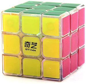 Toyshine Qiyi 3x3 Transparent Speed Cube Qiyuan Magic Cube Puzzle Brain Teaser Toys Gifts for Kids Adults Challenge Magic Cube Puzzles Toys 62mm