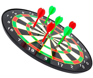 Toyshine Round Shape - 15 Inches Big Size, Magnetic Dartboard Board Game Set with 6 pcs Magnetic Darts