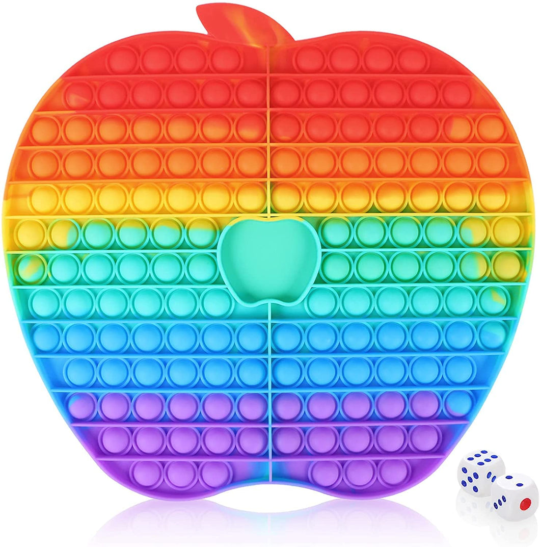 Toyshine Pack of 1- Big Apple Pop it Popping Sounds Toy, Push Bubbles for Autism Stress Reliever, Sensory Pop It Toy- Purple Mulitcolor