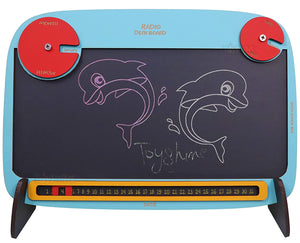 Toyshine Wooden Radio Desk Busy Writing Board with Day and Date Activity - Montessori Gifts Toys for Toddlers Boys & Girls 2 3 4 5 Year Old Preschool Basic Skills Learning