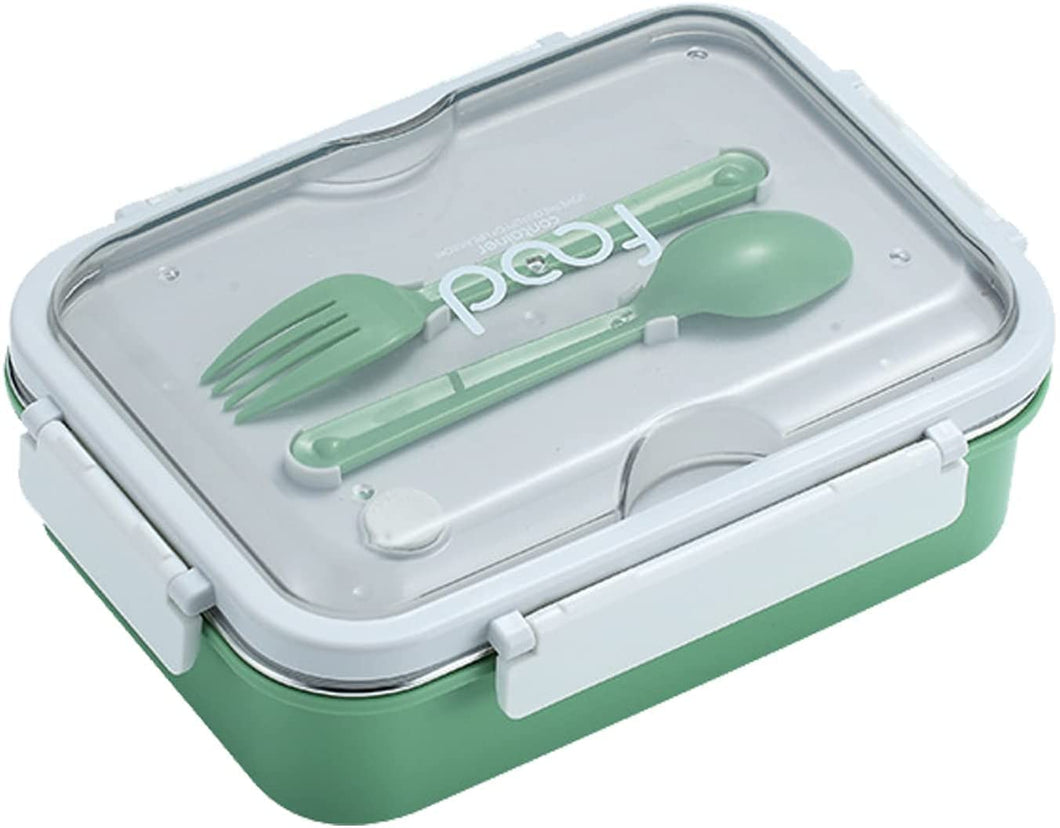 Toyshine Stainless Steel Bento Box for Kids & Adults, 2/3 Compartments Sealed & Leak-proof Lunch Box, Keep Foods Separated Food Storage Container, Food-Safe Materials(3 Compartments, Green, Pack of 1)