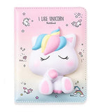 Toyshine Unicorn Stress Relief Notebook with Soft Touch for Kids Girls Students Gift, PU Leather Hardcover School Office 7×5 Inch 128 Pages (TS-2022)