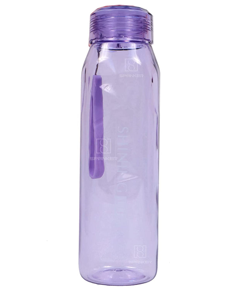 Spanker Shining Tritan Hand Bag Water Bottle for Adults and Kids Water Spill Proof , BPA Free for Kids School, Office, Home, Soft Handle Grip Drinkware 570 ML - Purple SSTP