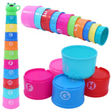 Toyshine Stacking Nesting Cubes and Cups Set of 10 Cups with a Toy Frog - STEM Toddler Toys & Gifts for Boys & Girls Ages 12 Months and Up - Mind Building Developmental Learning Toy, Multi