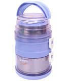 Spanker Tripple Layer Jumbo Lunch Box Thermal Stainless Steel Insulation Box Tableware Set Portable Tiffin Box for Kid Adult Student Children Keep Food - 2100 ML - Purple