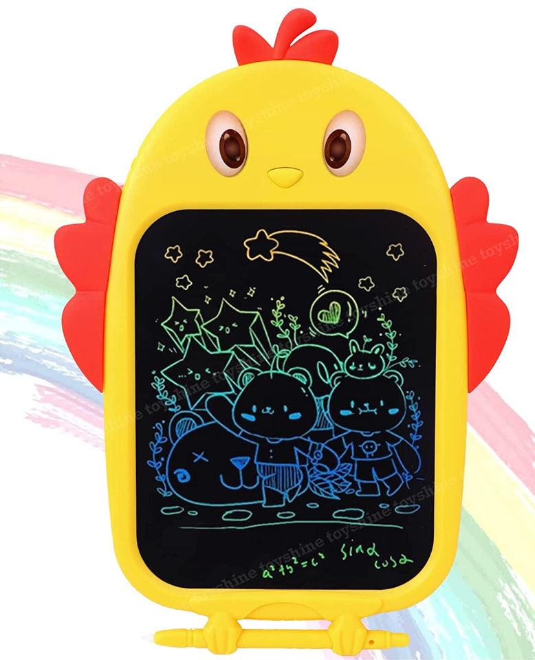 Toyshine Chick Design Colored Writing Tablet for Kids, 8.5 Inches - Yellow