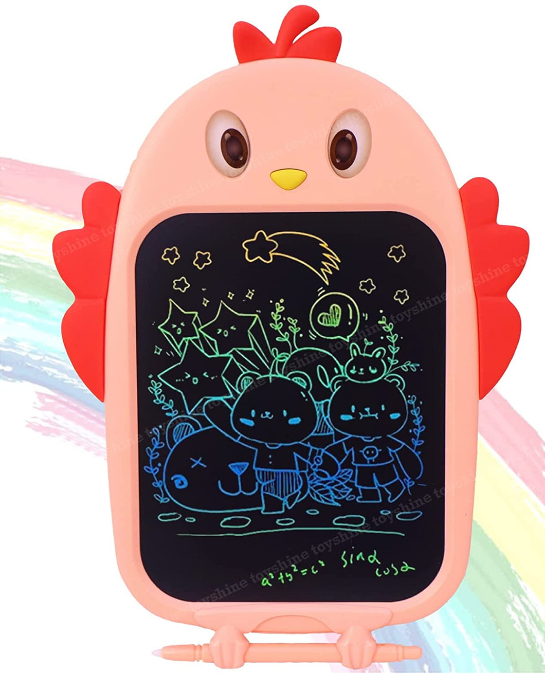 Toyshine Writing Tablet 8.5 Inch Colorful Screen Doodle Board for Ages 3+ Kids Toys, Electronic Drawing Board Kids Doodle Pad Educational and Learning Toys Girls Boys Gifts Pink M2