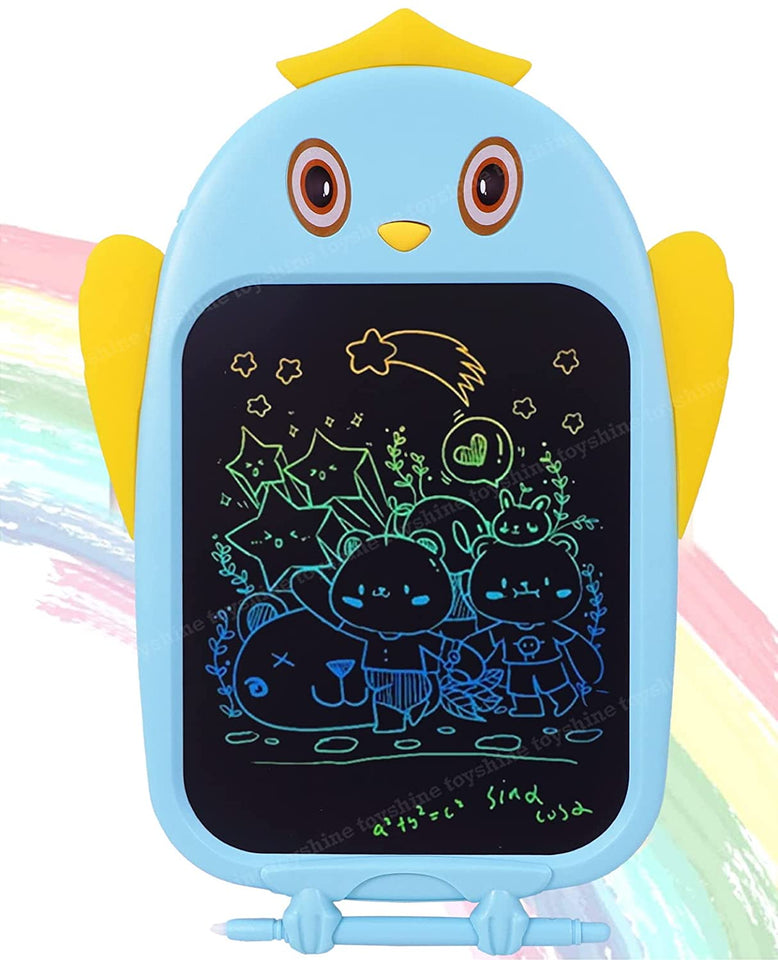 Toyshine Bird Design Colored Writing Tablet for Kids, 8.5 Inches - Blue