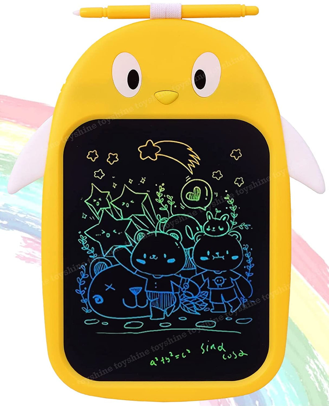 Toyshine Writing Tablet 8.5 Inch Colorful Screen Doodle Board for Ages 3+ Kids Toys, Electronic Drawing Board Kids Doodle Pad Educational and Learning Toys Girls Boys Gifts Yellow M2