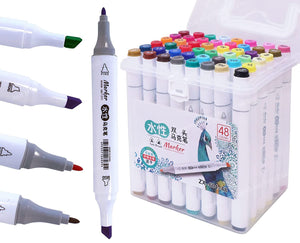 Toyshine 36 Pcs Artists Dual Tips Marker Pens Colored Manga Drawing Markers set for Adult and Kids Fine Tip Markers and Broad Chisel Art Pen